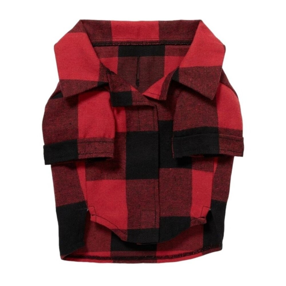 Dog Shirt Red and Black Plaid Flannel Coordinating Pajamas JJ3411